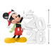 Mickey Mouse figurine with a Santa hat holding snow-covered numbers '2026' on a white background.