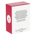 Red and white box with text and a logo on a white background