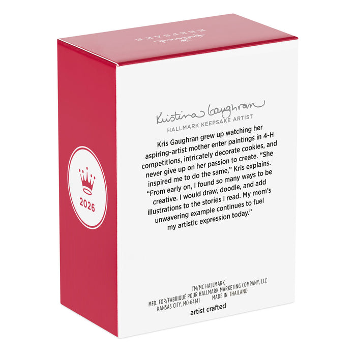Hallmark Keepsake Artist Kris Goughran 2026 packaging with text and logo on a white background