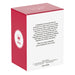 Red and white box with text and a logo on a white background