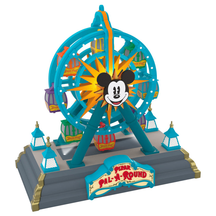 Model of a Ferris wheel with Mickey Mouse face, featuring the 'Pineapple Pal-A-Round' sign, on a white background.