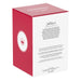 Red and white box with text and a logo on a white background