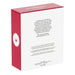 Product packaging with red and white design on a white background