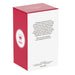 Red and white box with text and a logo on a white background