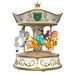 Decorative carousel figurine with characters on a white background