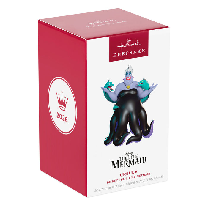 Hallmark Keepsake ornament packaging featuring Ursula from Disney's The Little Mermaid.