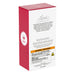 Product packaging with red and white design on a white background