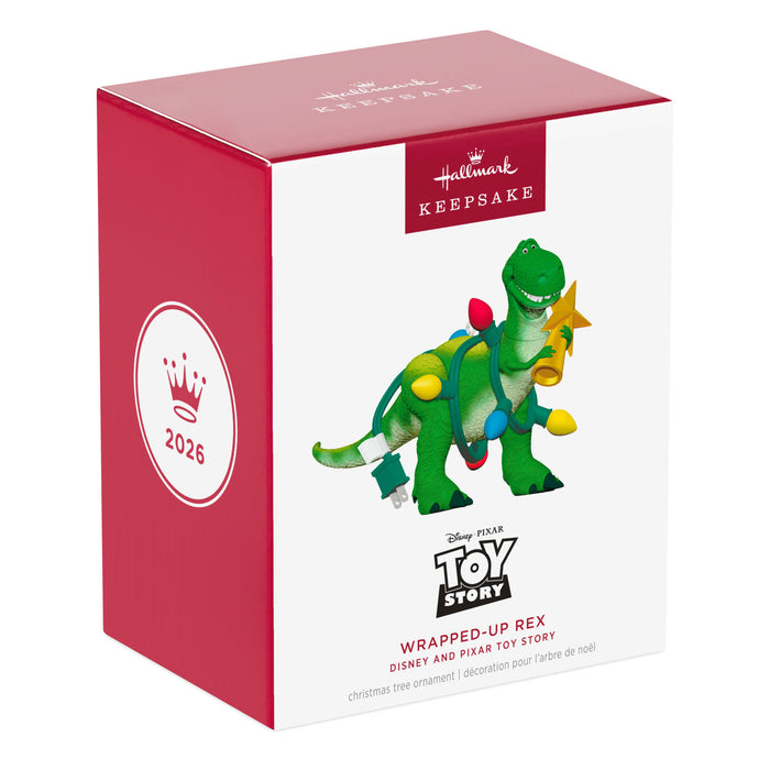 Hallmark Keepsake ornament packaging featuring a dinosaur figure on a white background