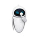 White robot with a black screen on a white background