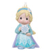 Ornament of a girl in a blue dress holding a snowflake, on a white background