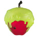 Toy apple with a red core on a white background
