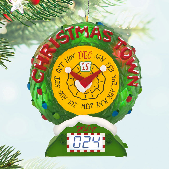 Disney Tim Burton's The Nightmare Before Christmas Christmas Town Countdown Musical 2025 Ornament With Light and Motion