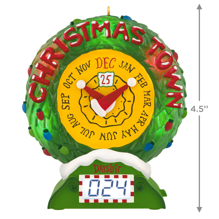 Disney Tim Burton's The Nightmare Before Christmas Christmas Town Countdown Musical 2025 Ornament With Light and Motion