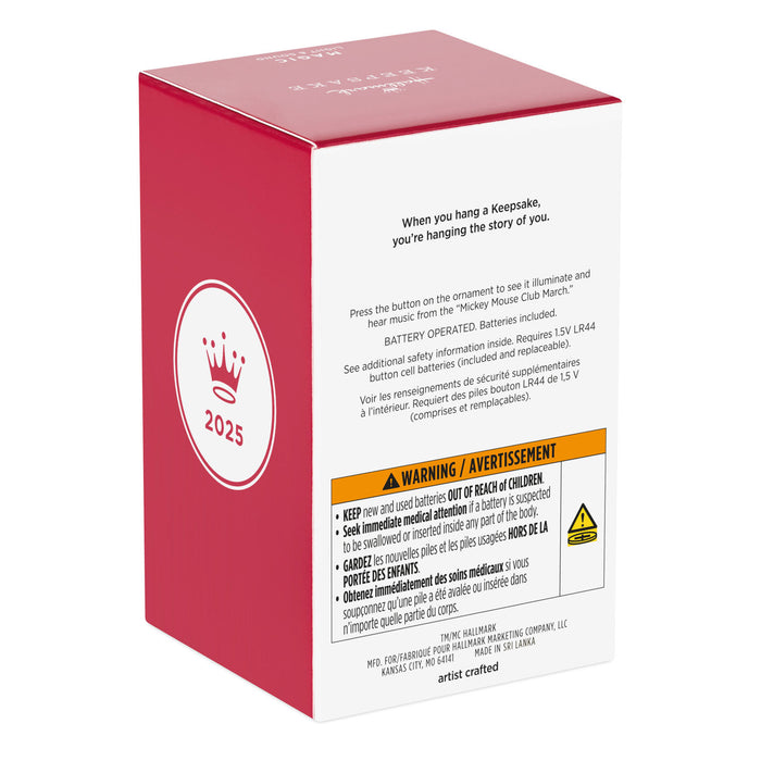 Disney The Mickey Mouse Club 70 Years of Music and Fun Musical 2025 Ornament With Light