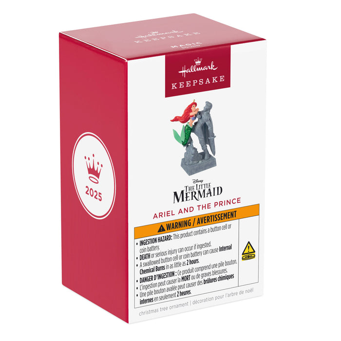 Disney The Little Mermaid Ariel and the Prince 2025 Ornament With Sound