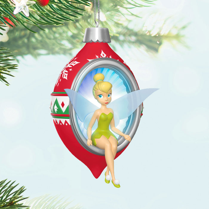 Disney Tinker Bell Trimming the Tree With Tink 2025 Ornament With Light
