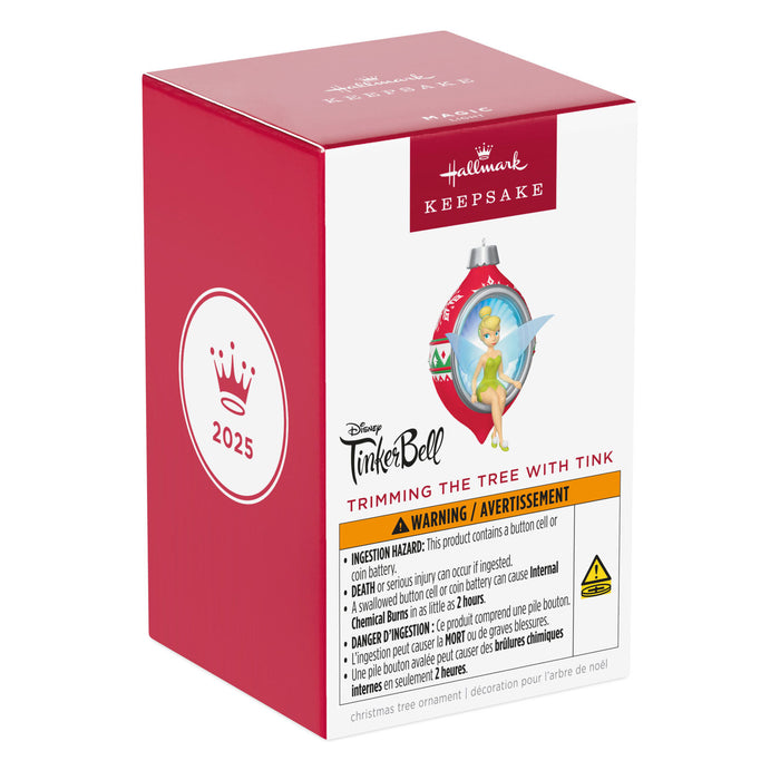 Disney Tinker Bell Trimming the Tree With Tink 2025 Ornament With Light