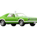 Green classic car with white roof on a white background