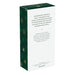 Box packaging with green and white design, featuring text and decorative elements.