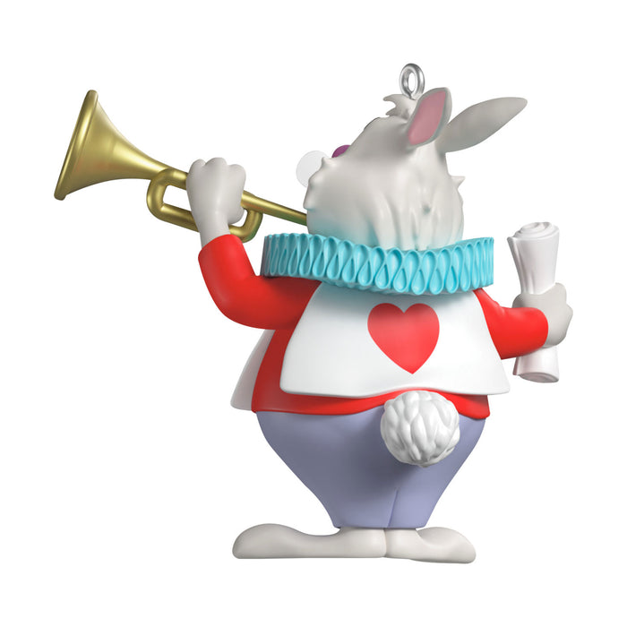 Animated character figurine with a trumpet on a white background