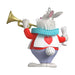 Animated character figurine with a trumpet on a white background