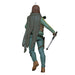 Action figure of a character from 'Star Wars' holding a lightsaber on a white background