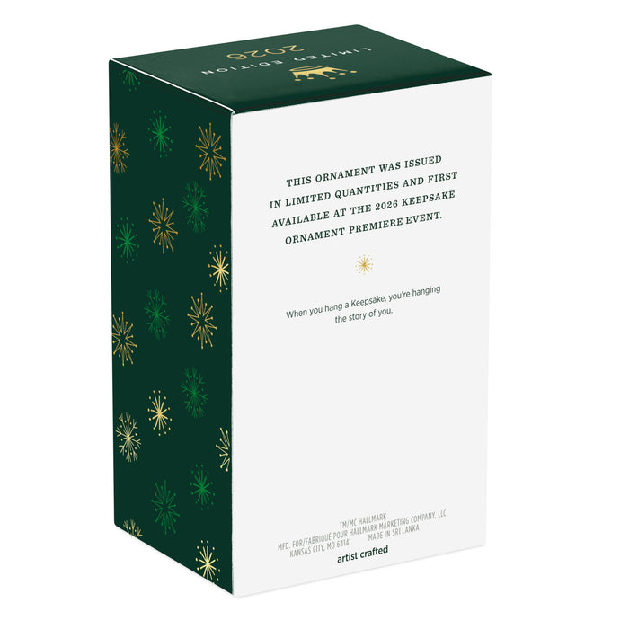 Green and white box with decorative patterns and text on a white background