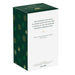 Green and white box with decorative patterns and text on a white background