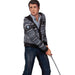 Action figure of a character wearing a patterned jacket and holding a cane on a white background
