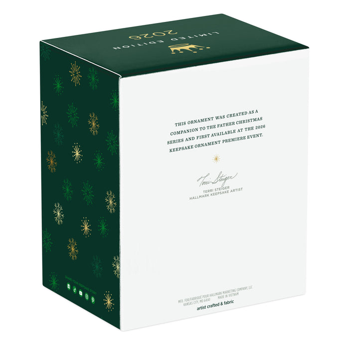Green and white box with gold text and decorative elements on a white background