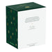 Green and white box with gold text and decorative elements on a white background