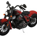 Red and black motorcycle on a white background