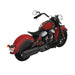 Red motorcycle with black accents on a white background