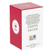 Red and white box with text and a logo on a white background