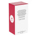 Red and white box with text and a logo on a white background