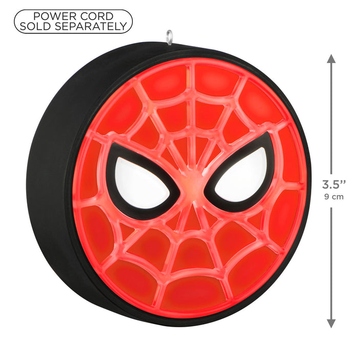 Spider-Man themed yo-yo with red face and black web design, dimensions indicated.