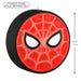 Spider-Man themed yo-yo with red face and black web design, dimensions indicated.