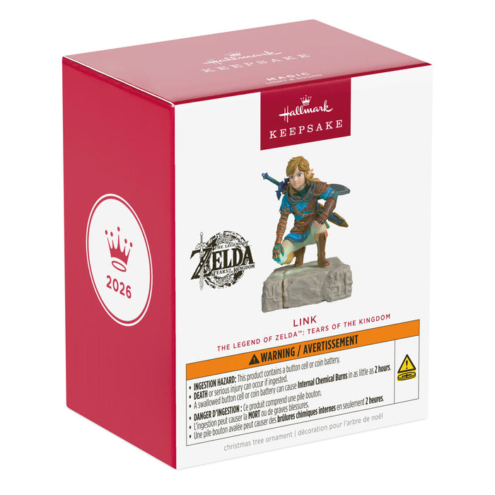 Hallmark Keepsake ornament packaging featuring Link from 'The Legend of Zelda' series.