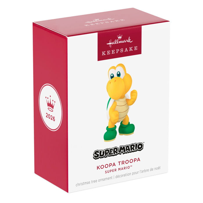 Super Mario Koopa Troopa ornament packaging with Hallmark Keepsake branding on a white background.