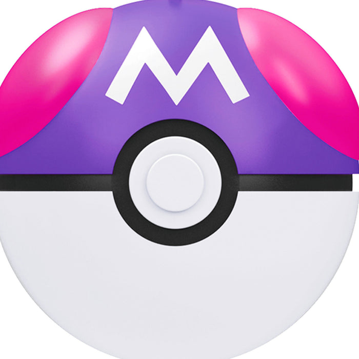 Poké Ball with a purple top and pink sides on a white background