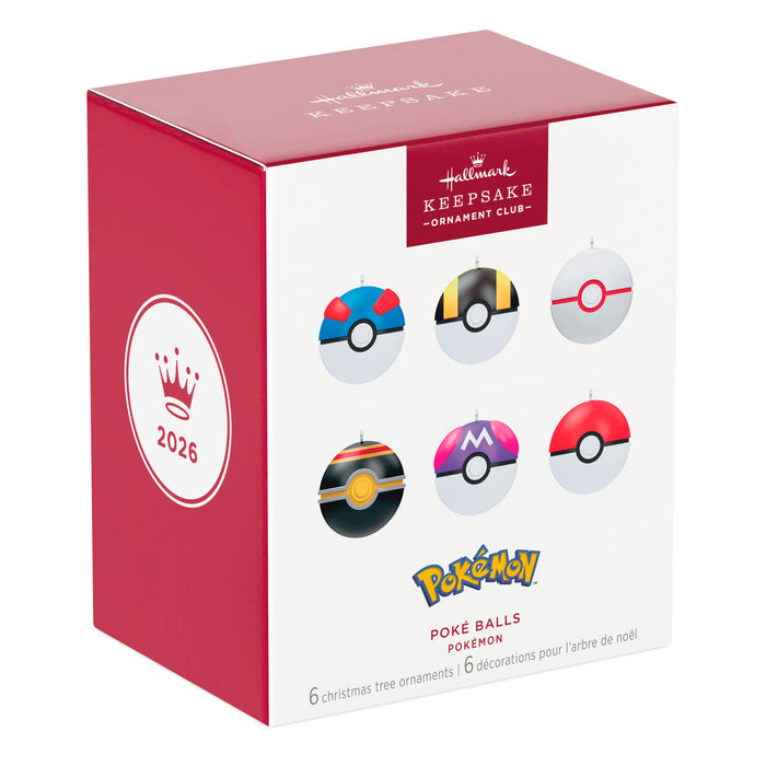Poké Ball Christmas ornaments packaging with Hallmark logo