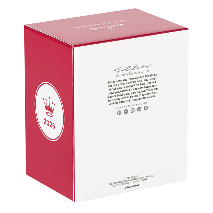 Red and white box with a logo and text on a white background