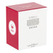 Red and white box with a logo and text on a white background