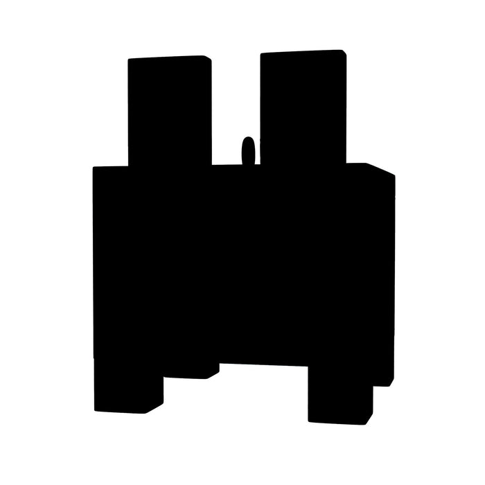Black silhouette of a figure on a white background
