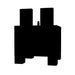 Black silhouette of a figure on a white background