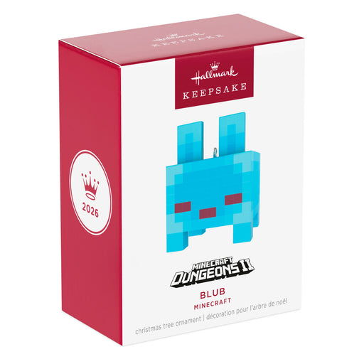 Hallmark Minecraft Dungeons Blub Christmas tree ornament packaging on a white background