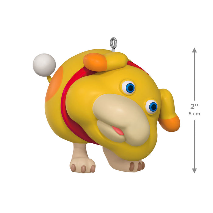 Colorful toy figure with measurement details on a white background