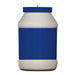 Blue and white container on a white background