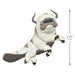Stylized animal figure with measurement details on a white background
