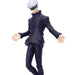 Action figure in a dark outfit with white hair on a white background